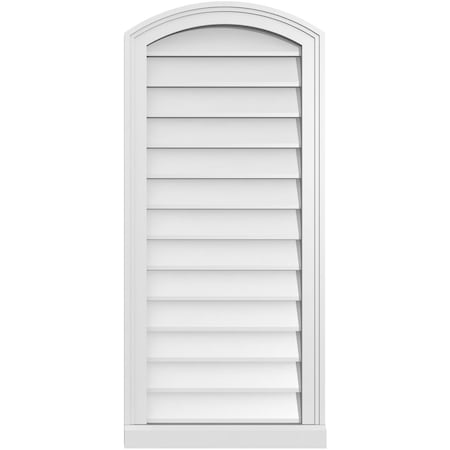 Ekena Millwork Arch Top Surface Mount PVC Gable Vent: Functional, w/ 2"W x 2"P Brickmould Sill Frame, 18"W x 40"H GVPAR18X4003SF